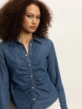 Denim Dreamgirl Top Ball Park Sporty Vibe futuristic