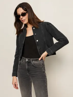 Spring Attire Fashion Routine Denim Jacket Washed Black Denim