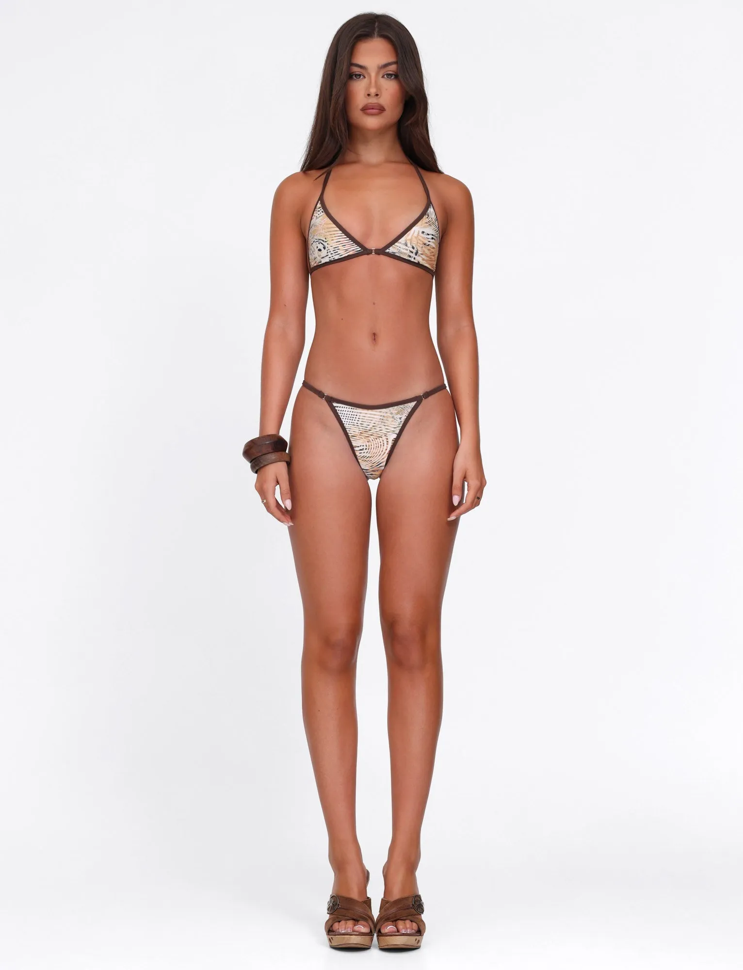 DIANA BIKINI BOTTOM - NEUTRAL : ANIMAL : ANIMAL MARBLE Machine washable Sun Protective Fabric