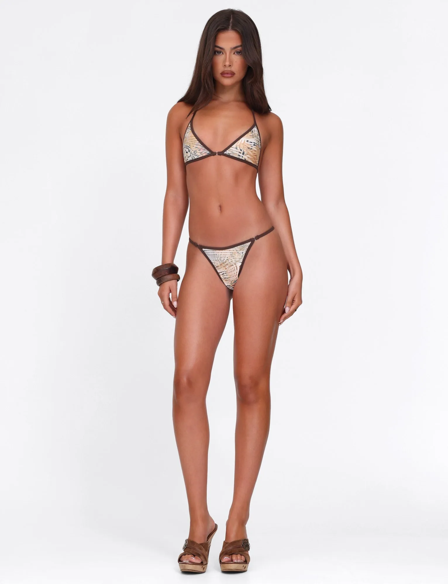 DIANA BIKINI BOTTOM - NEUTRAL : ANIMAL : ANIMAL MARBLE Comfort Waistband Swim Cooling Effect