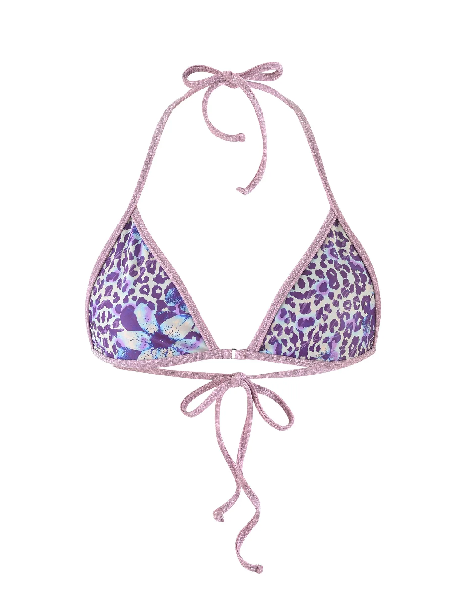 DIANA BIKINI TOP - BLUE : BY POPPY LEOPARD Form Fitting Swim