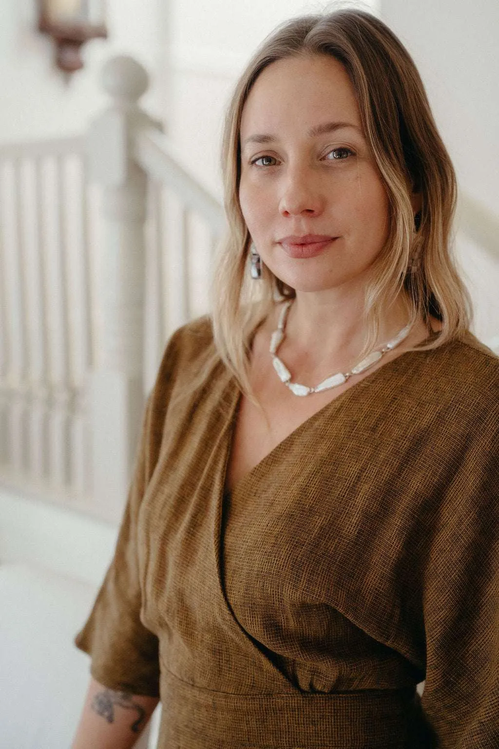 Diana Dress in Golden Checker Smooth Vibes Grab Quick