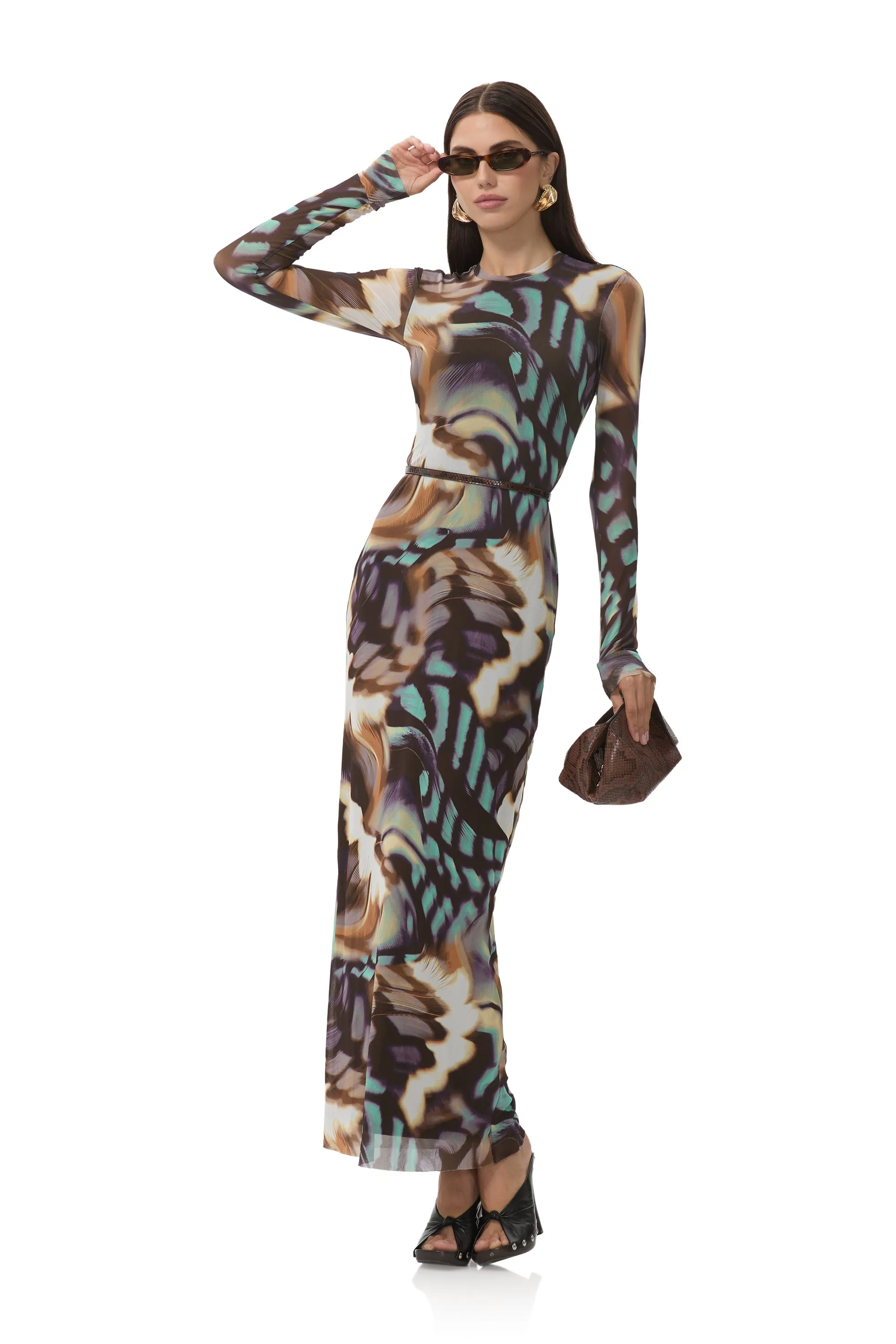 Party Safe Subtle Charm Didi Dress - Feather Swirl