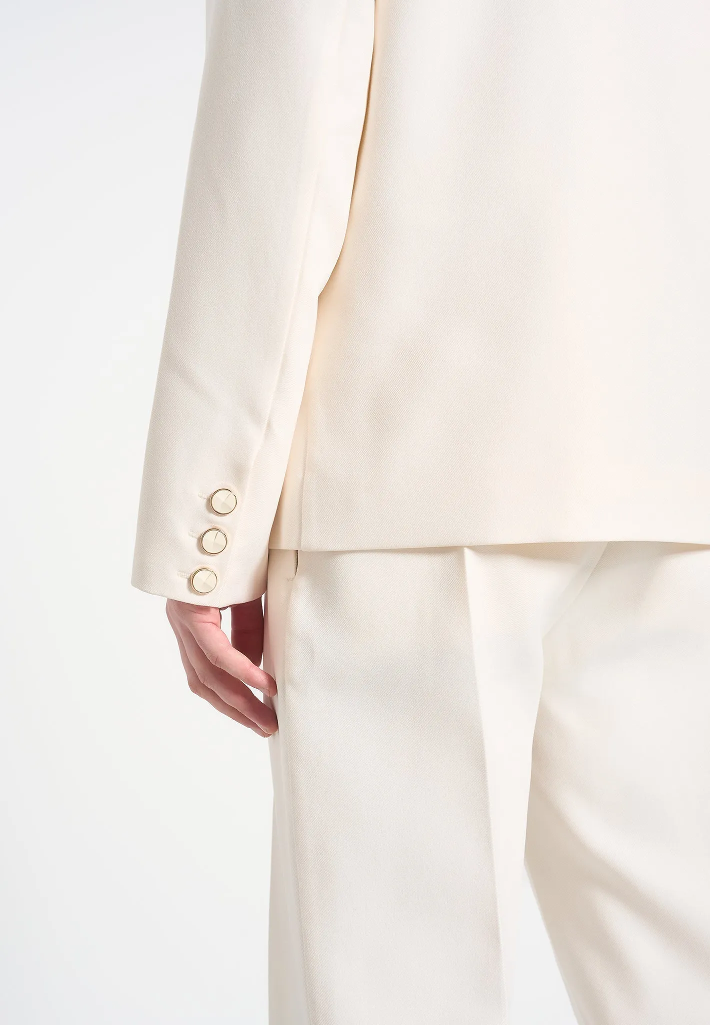 Didier - Double Breasted Tailored Suit Jacket - Cream Professional Attire