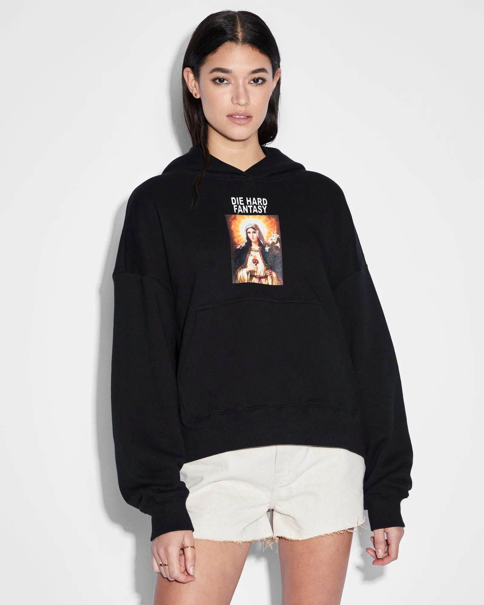 DIE HARD SLOUCH HOODIE BLACK Non Restrictive Fit