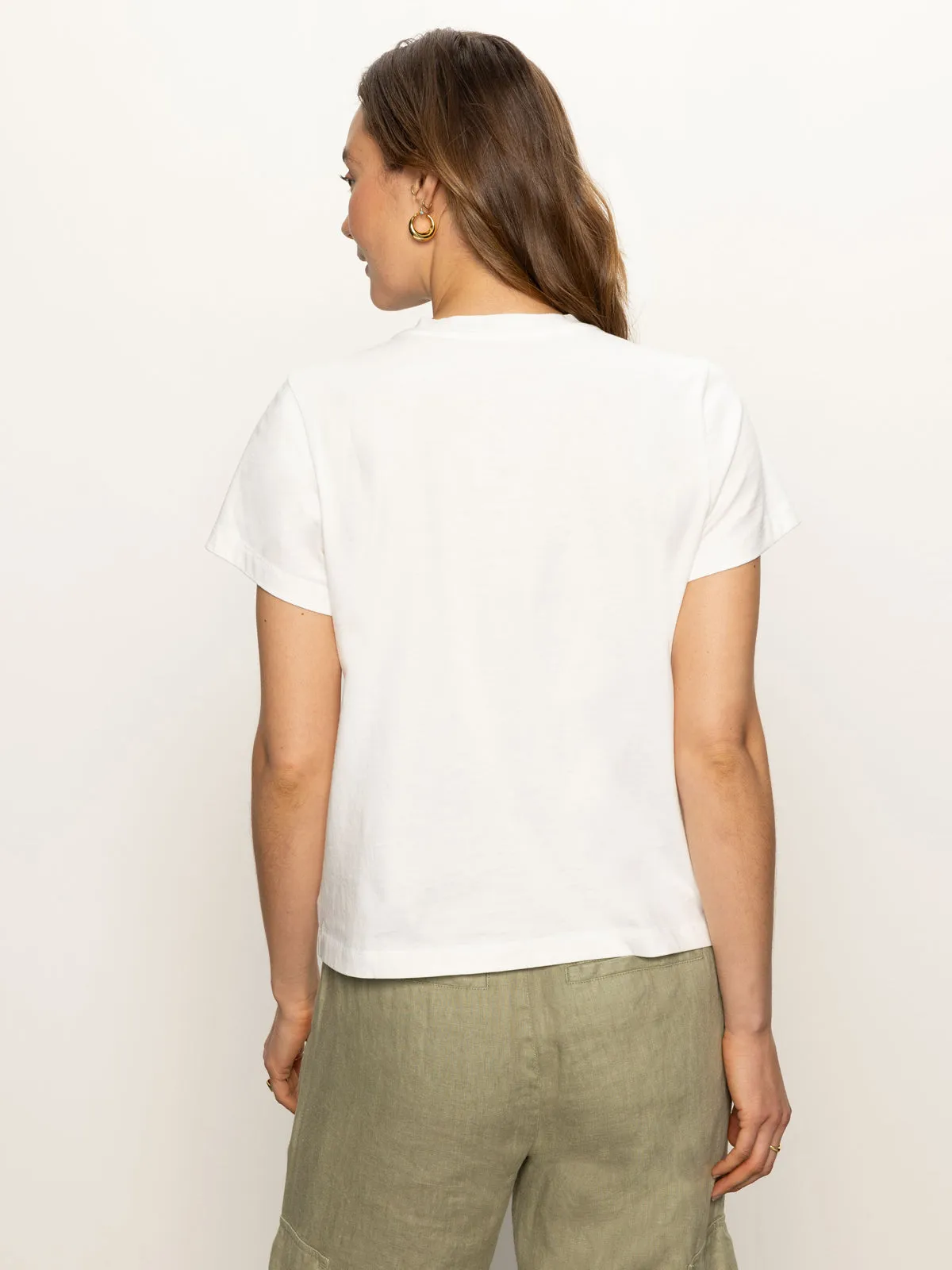 Embroidered Perfect Tee White Fashionable Comfort