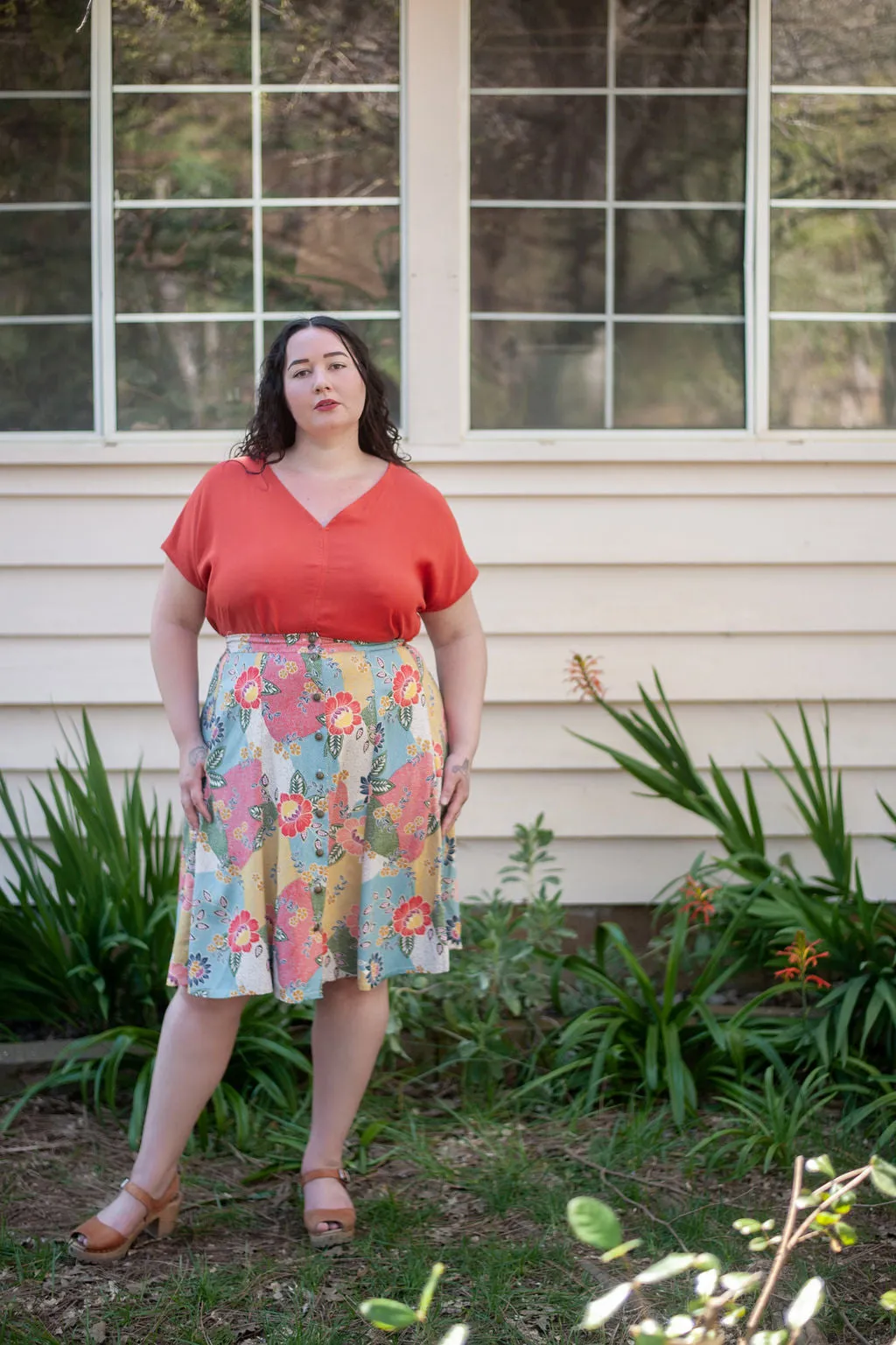 Dolman Top in Coral Challis Bio Based Textile Innovation