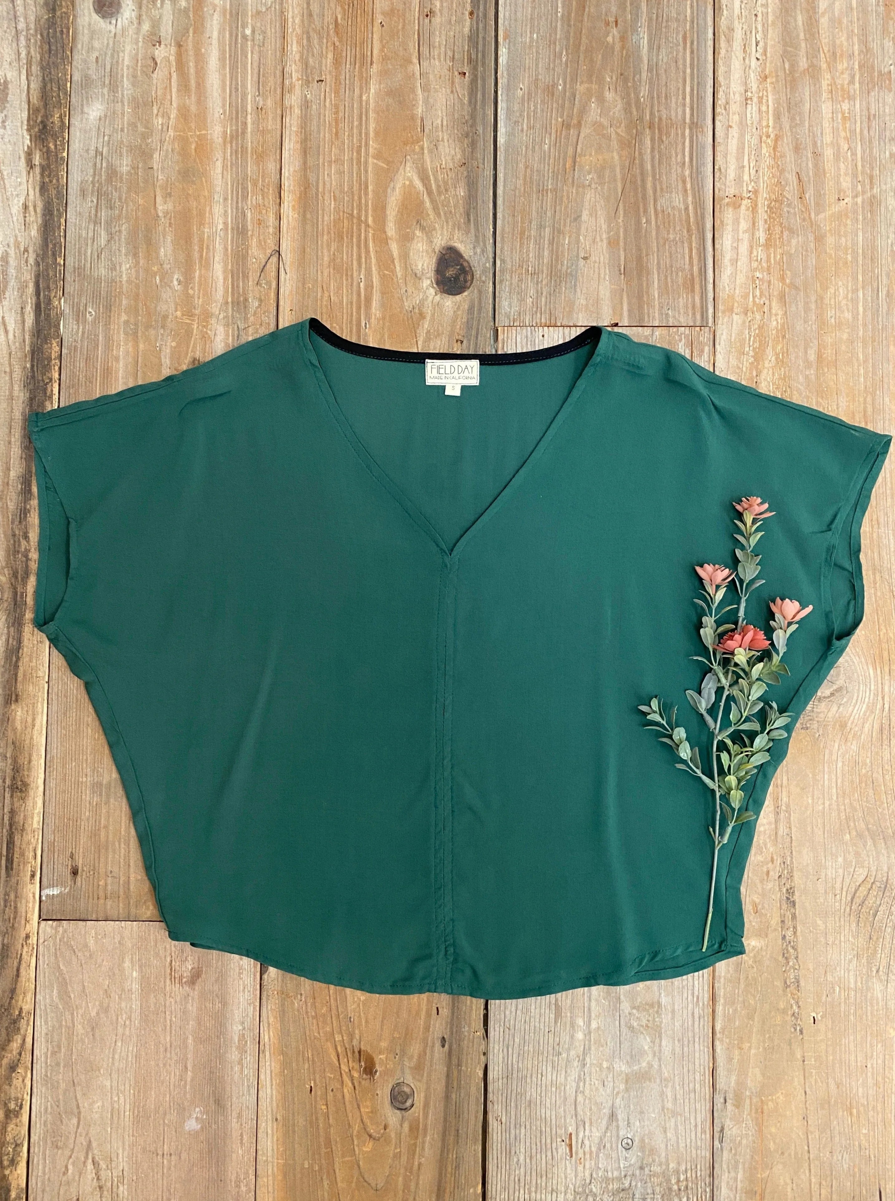 Dolman Top in Emerald Challis Textured Weave Cozy Thermal