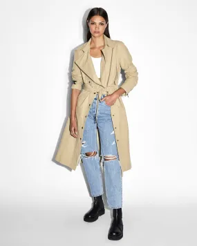 INCOGNITO BIKER/TRENCH KHAKI HighCollar Design Clean Cut