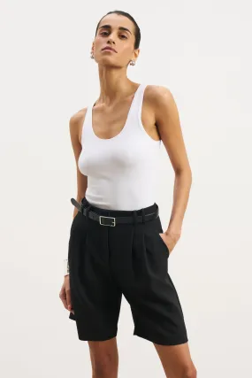 Soft Ribbed Tank Top - White Non Irritating Seams TemperatureRegulating Fabric