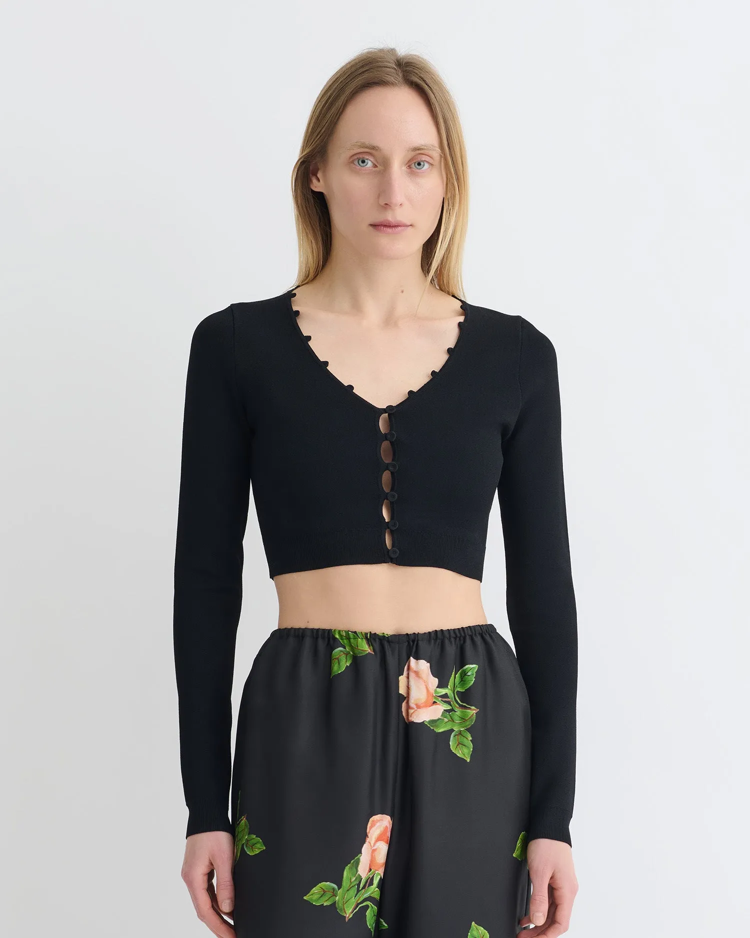 Dovie - Cropped Cardigan - Black Indoor Comfort