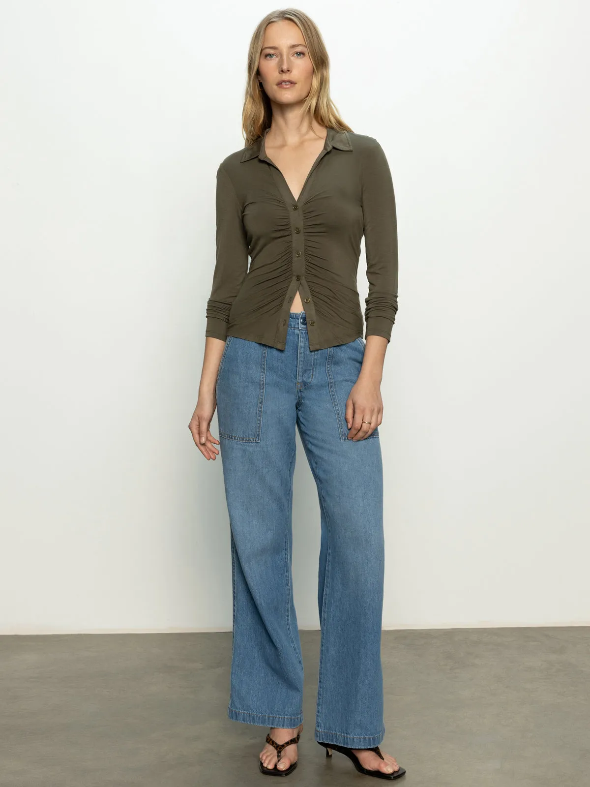 Dreamgirl Button Up Top Kalamata Stylish