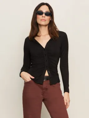 Dreamgirl Knit Button Up Top Black Unisex versatility homecoming