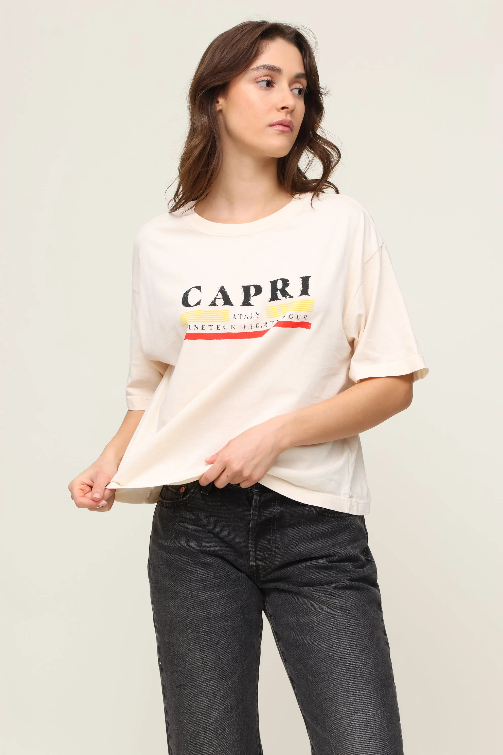 Capri Boyfriend Tee ButtonlessClosure ReinforcedArmholes