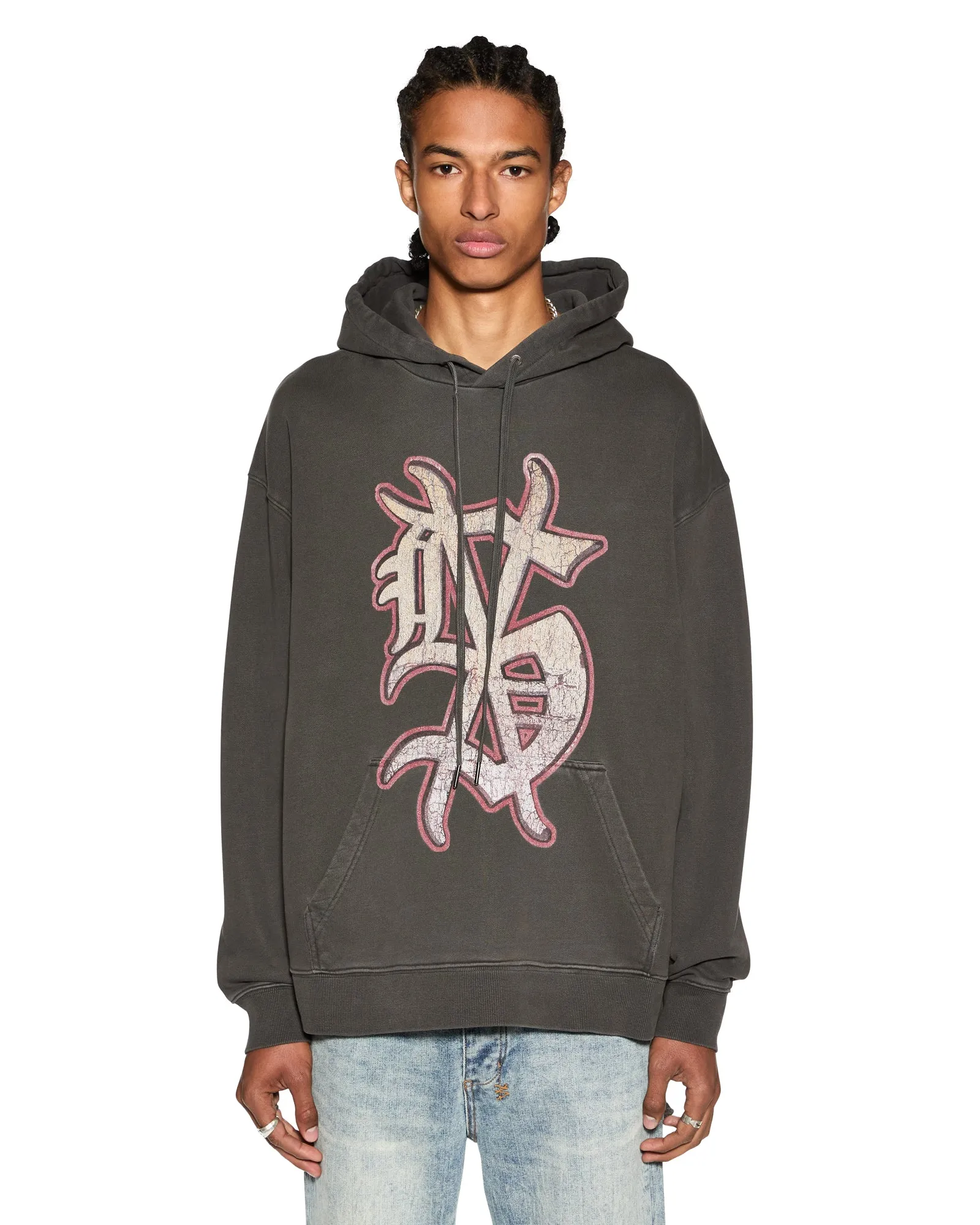 Flowy Tunic TumbleDryFriendlyMaterial DUG OUT BIGGIE HOODIE FADED BLACK