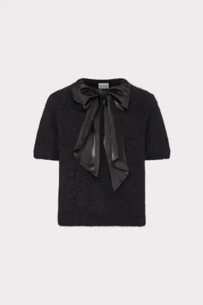 Bow Short Sleeve Sweater DoubleStitching