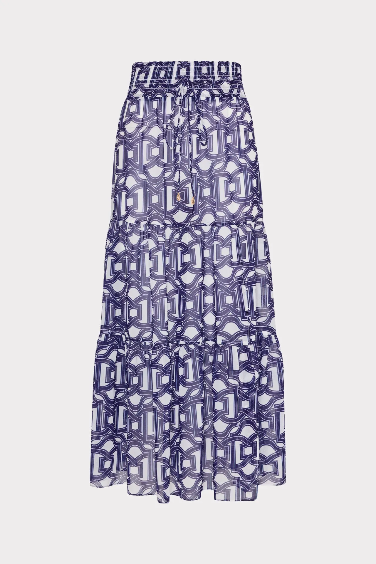 Thermal Bonded Edges Jem Nautical Chain Tiered Chiffon Skirt