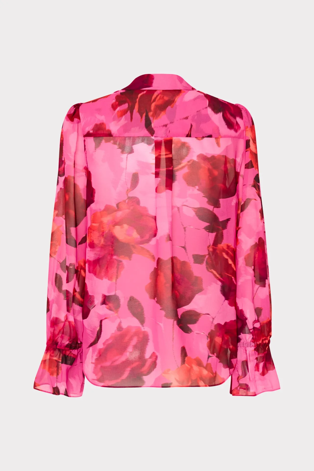 Lacey Blurred Blossom Printed Blouse Thermal Insulation Layer