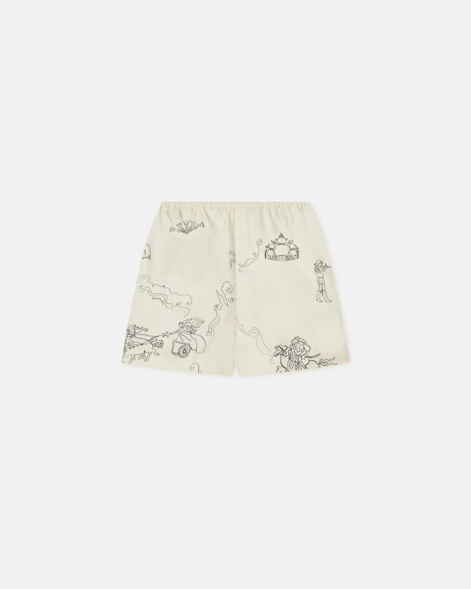 Dylla - Printed Tailored Silk Twill Shorts - Folktale smooth zipper