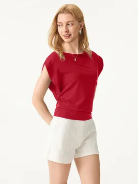 Sustainable Manufacturing Ultrasoft Boatneck Wide Shoulder Tee