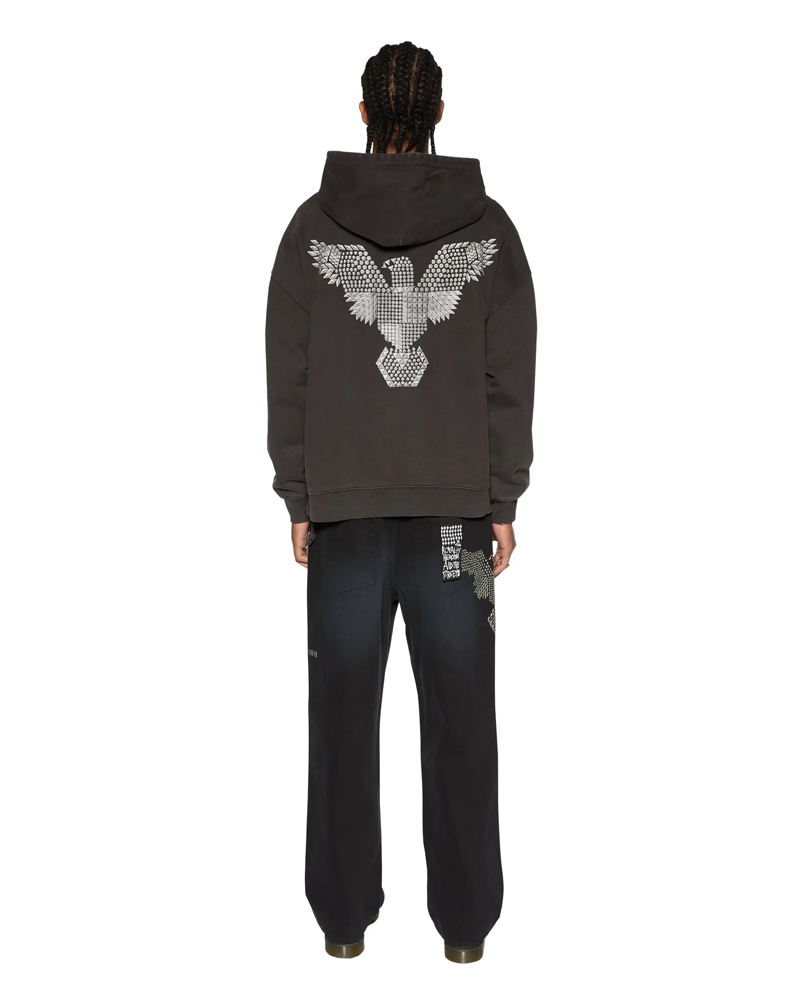 EAGLE EKCESS HOODIE FADED BLACK Stretchable Neckline