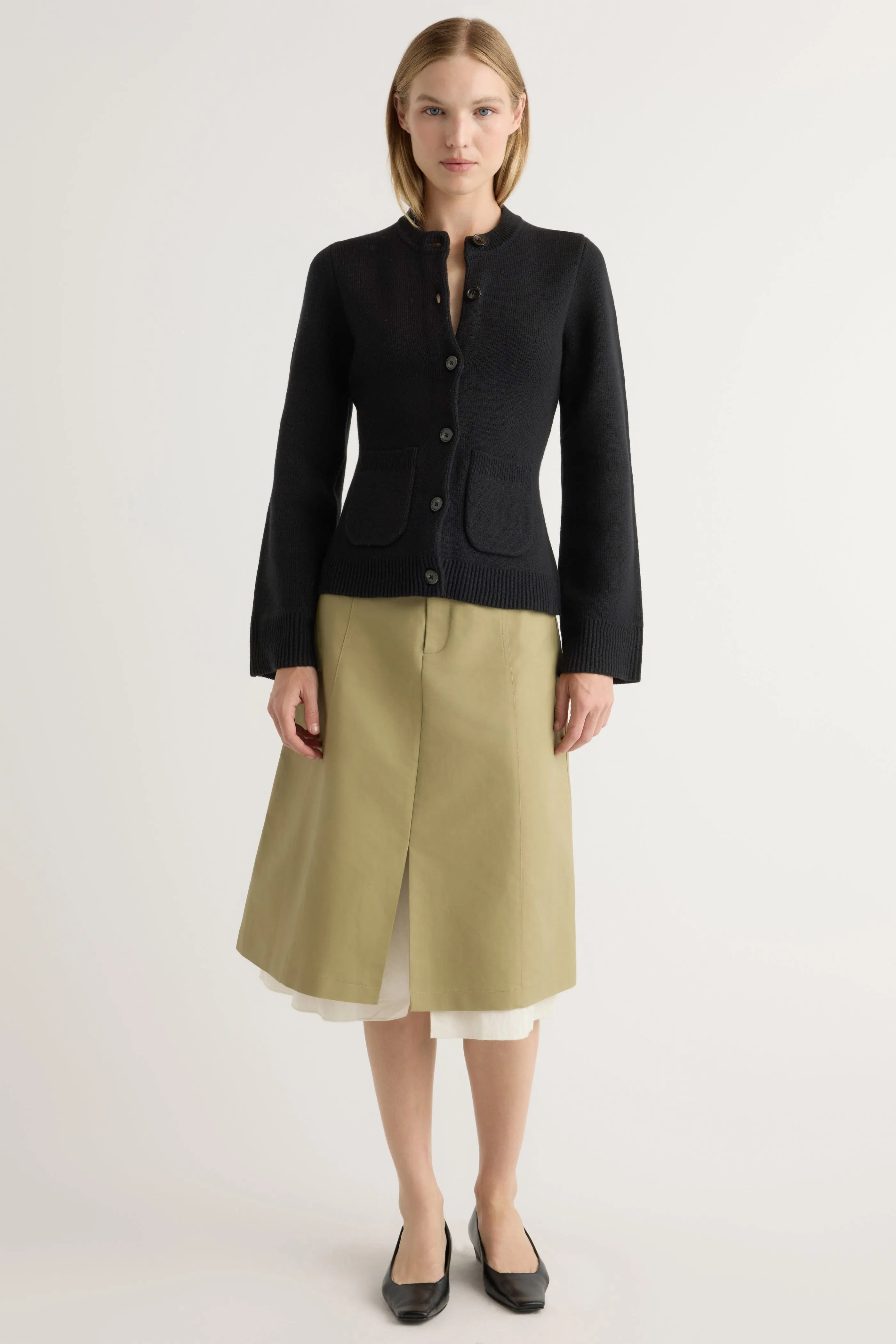 Odor Resistant Casual Layer Eames Organic Cotton-Wool Cardigan