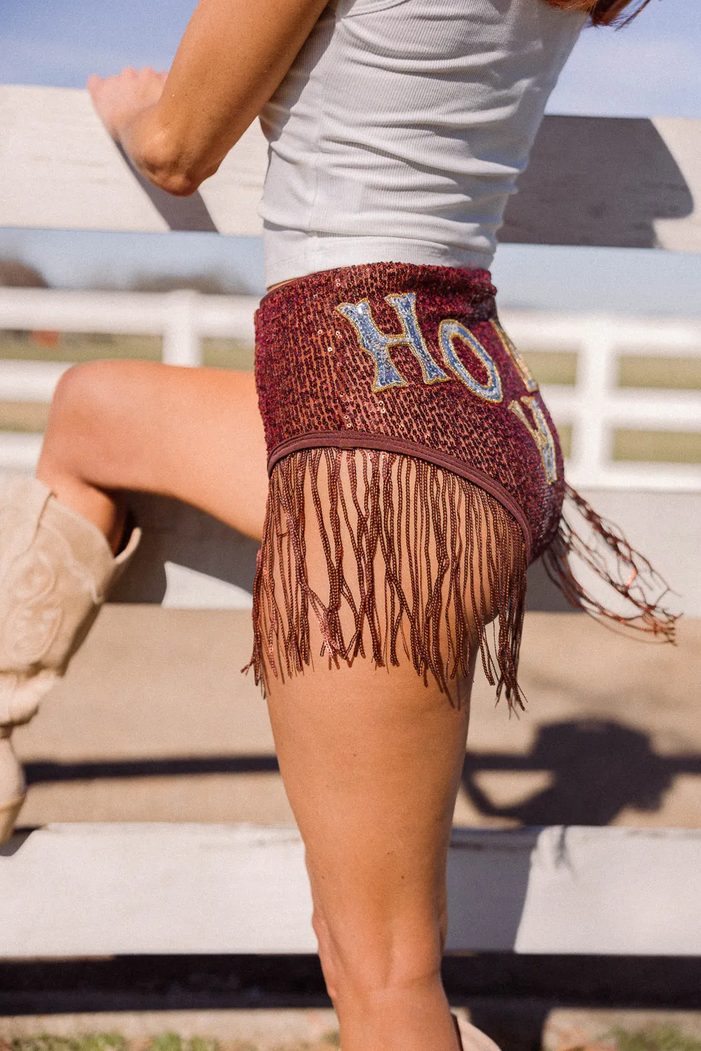 EASTNWEST Howdy Fringe Shorts HiddenStoragePocket QuickDry Texture