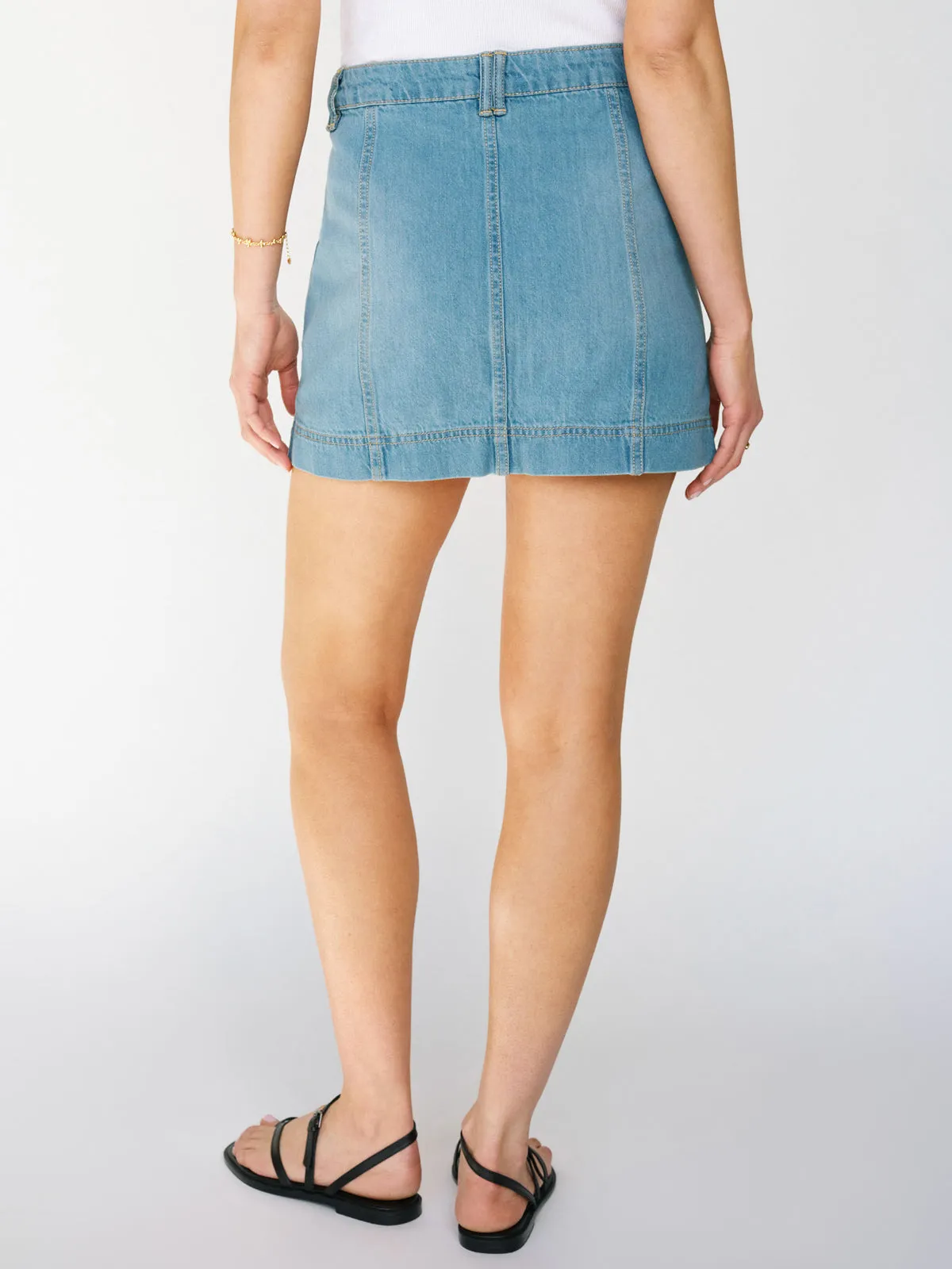 Ventilated Channel Design Women All Buttoned Up Denim Skirt Dream Team
