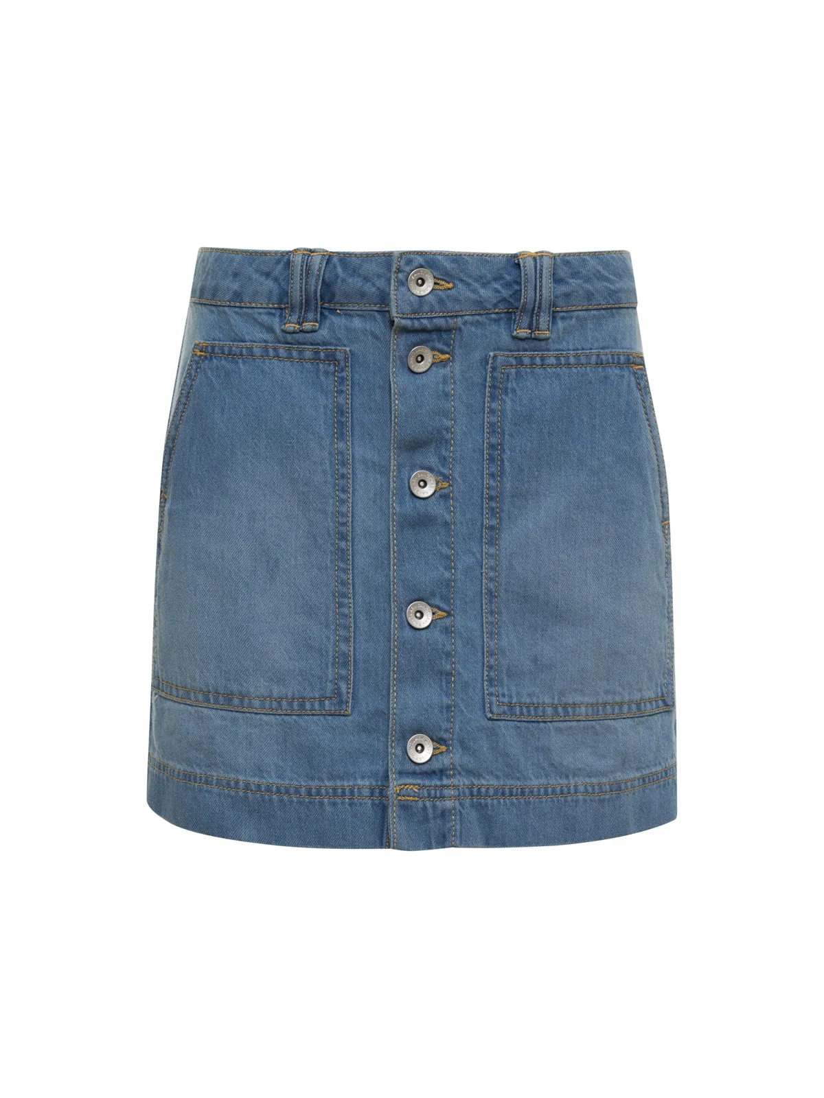 Relaxed Mood Everyday Essential All Buttoned Up Denim Skirt Dream Team