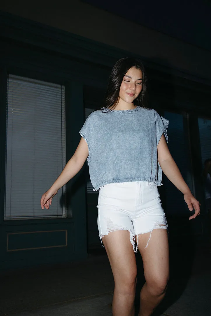 Anti Static Weave Technology Bound Seam Finish Paper Rings Pinstriped Top - FINAL SALE