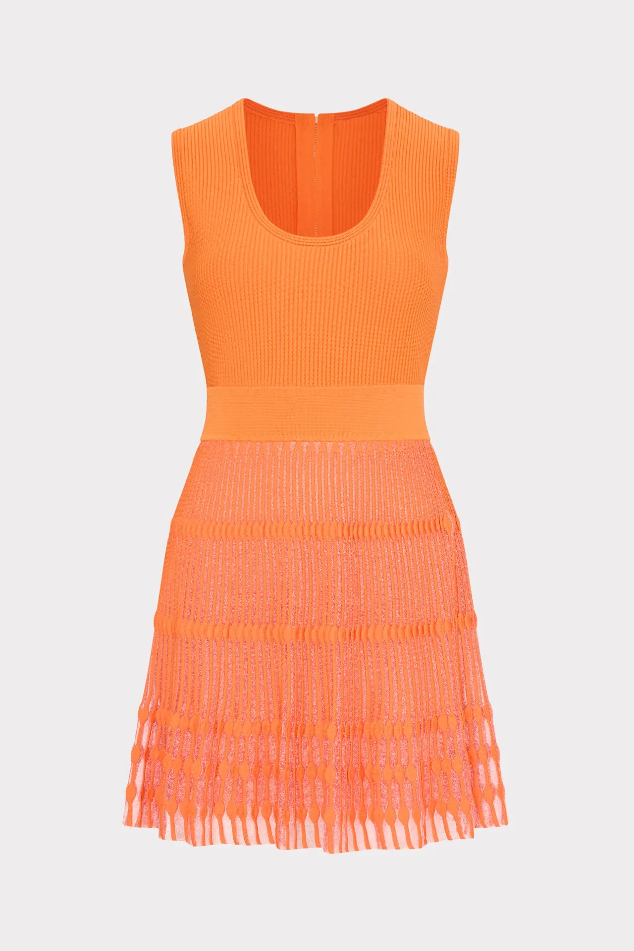 Calm Energy Sheer Knit Fit And Flare Mini Dress