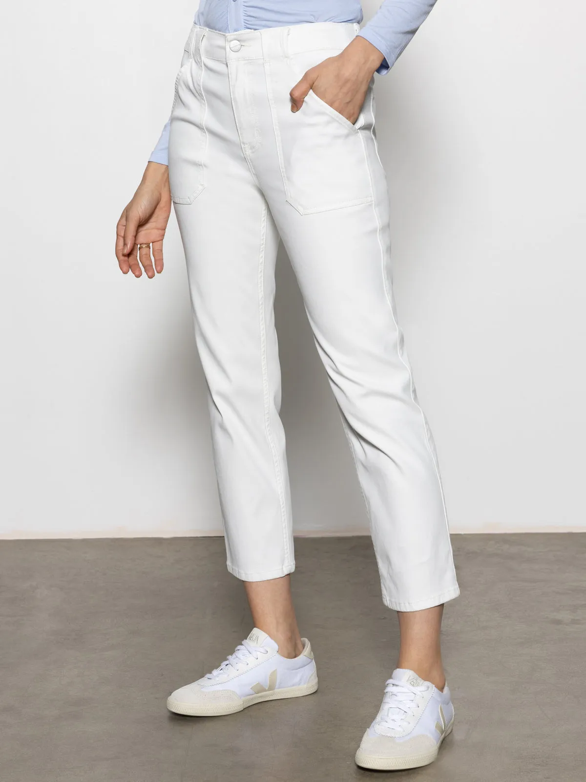 Coordinated Swim Beach Fun Sculpted Hayden Straight Crop Standard Rise Pant Brilliant White