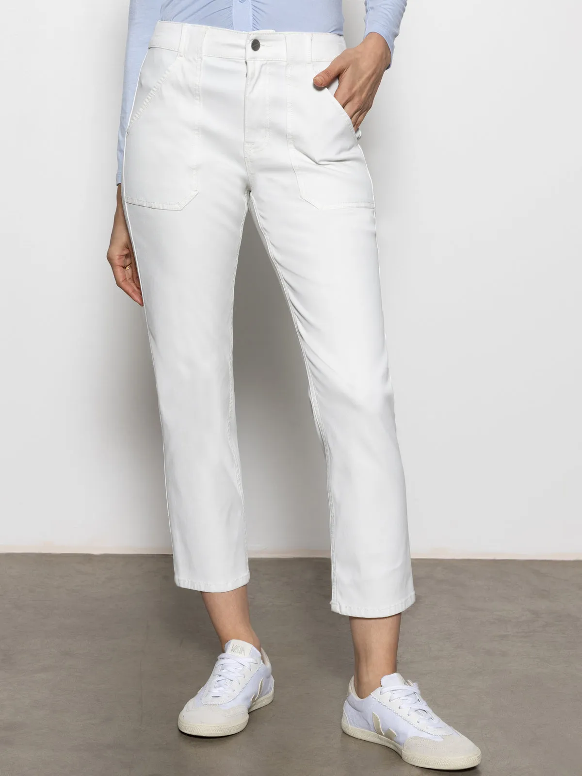 Sculpted Hayden Straight Crop Standard Rise Pant Brilliant White Non Bulk Practical Fit