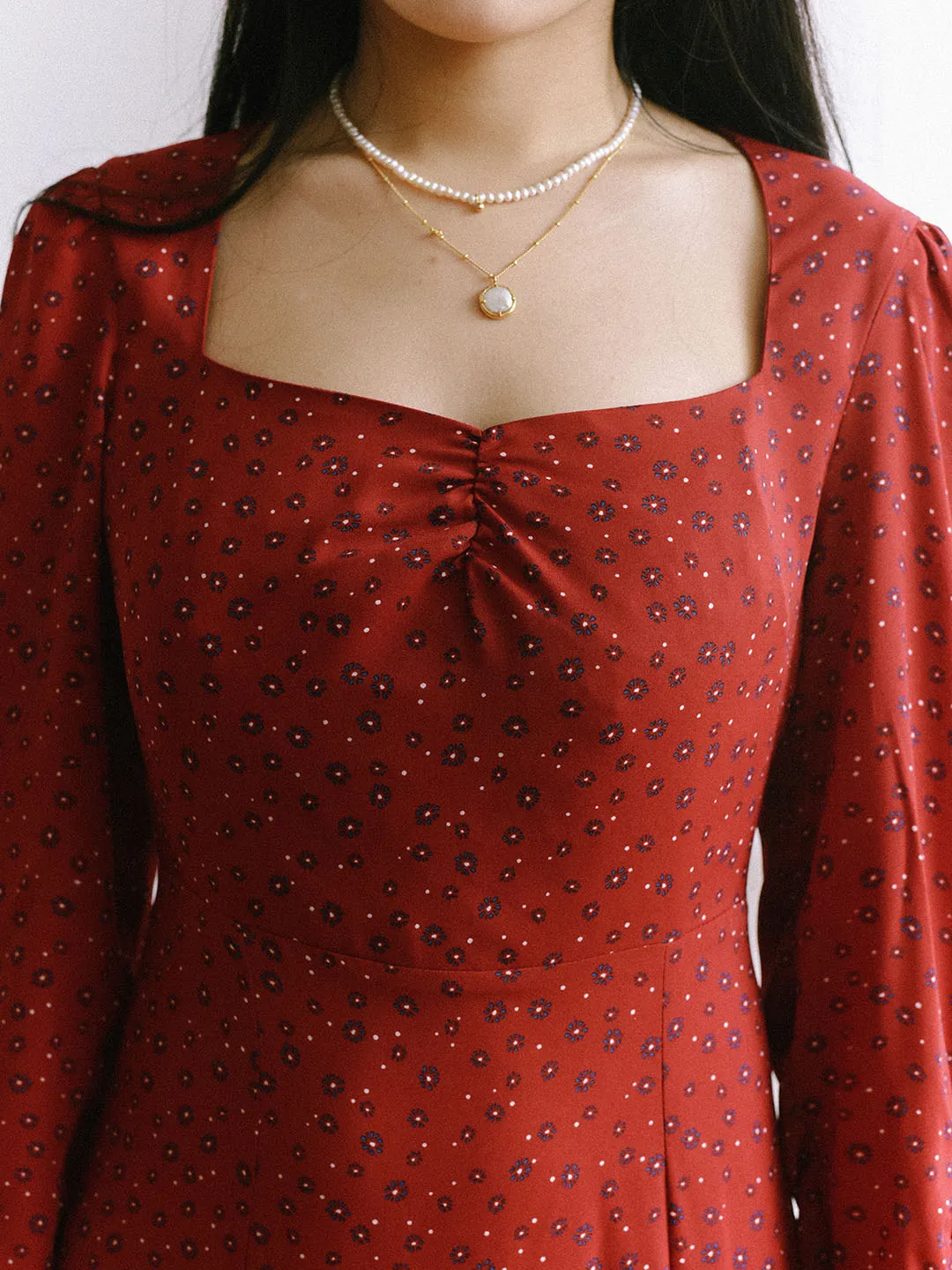 slim fit Ensley Floral Printed Black Dress