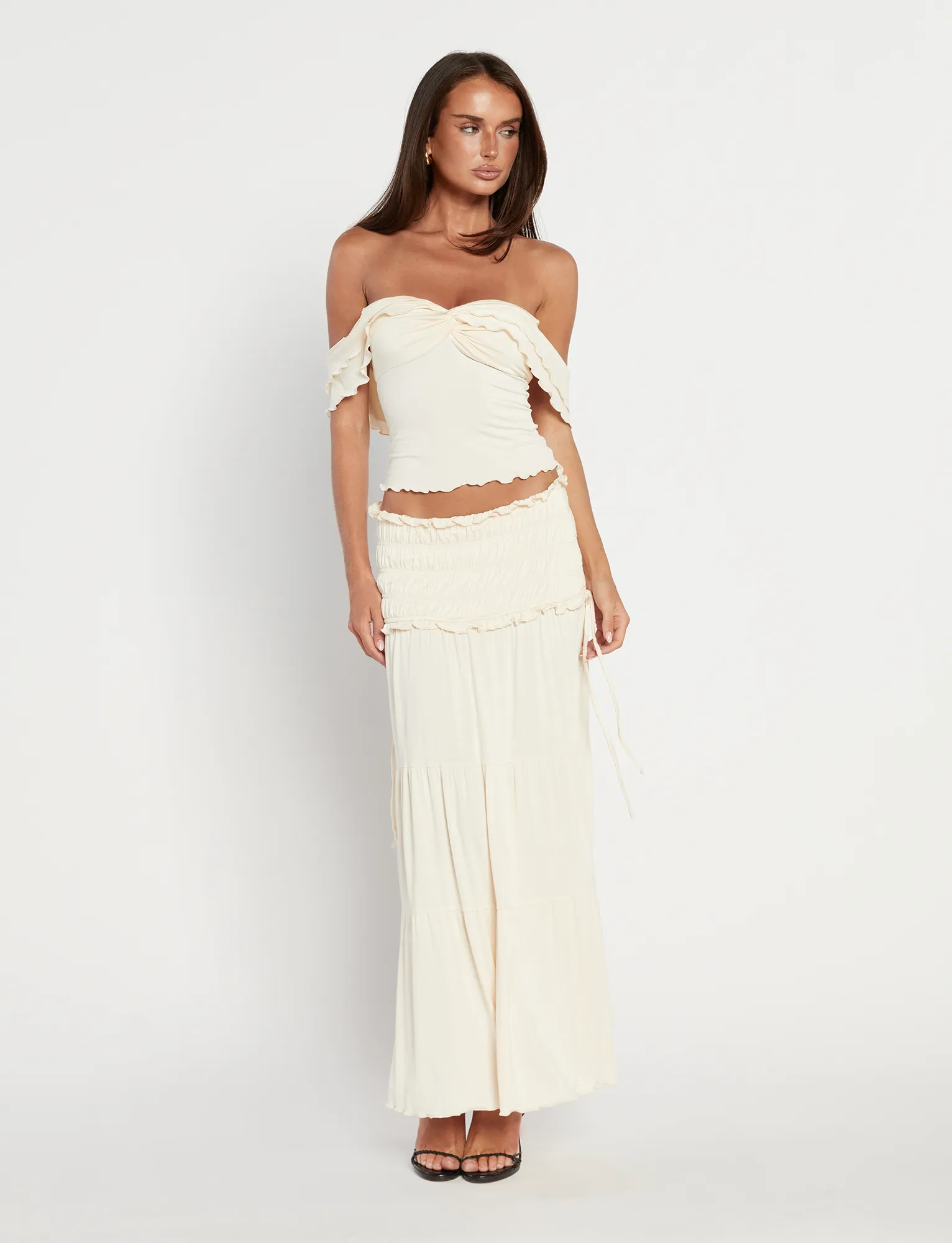 DENALI MAXI SKIRT - NEUTRAL : BONE Cozy Vibe