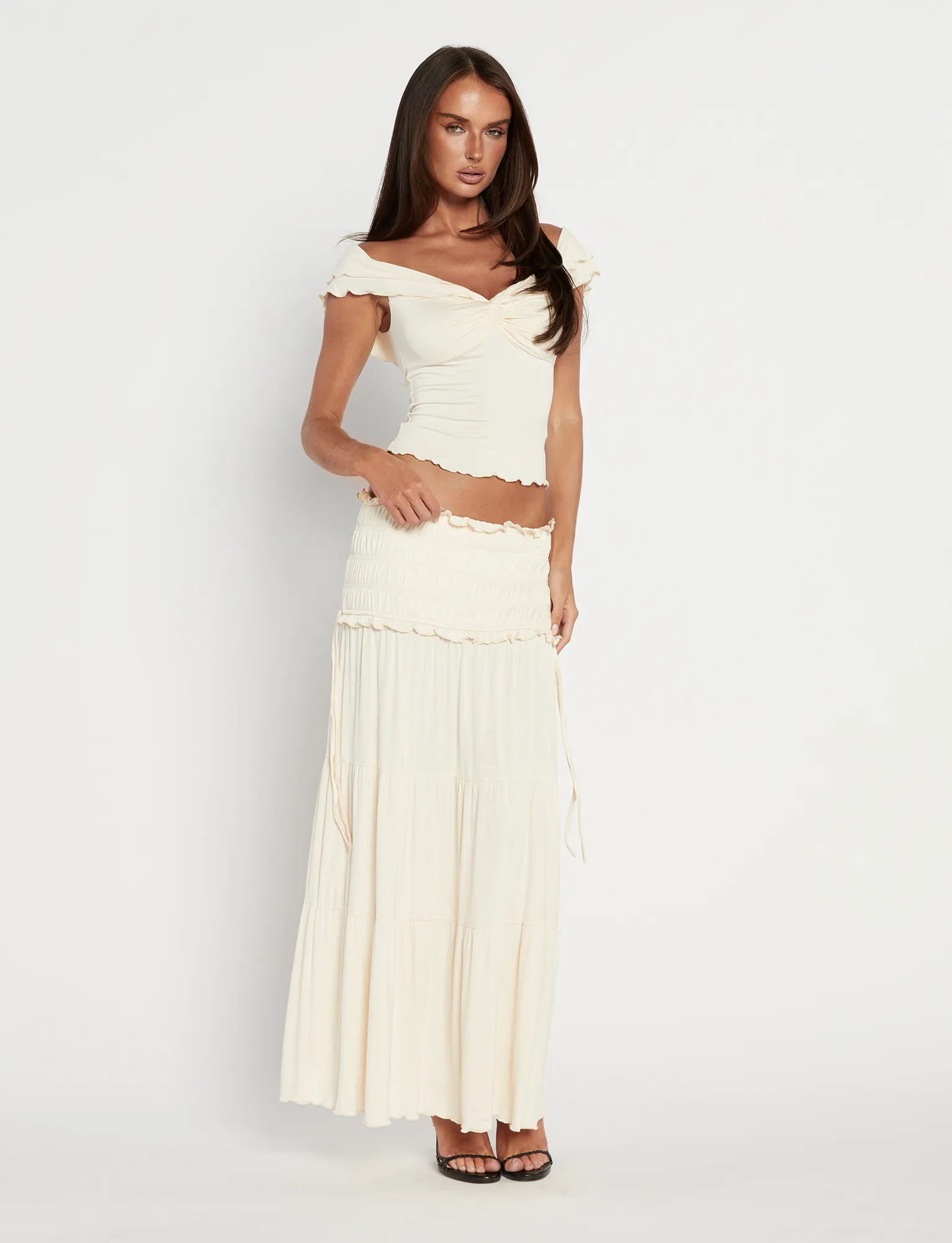DENALI MAXI SKIRT - NEUTRAL : BONE Artistic Influence Global Inspiration