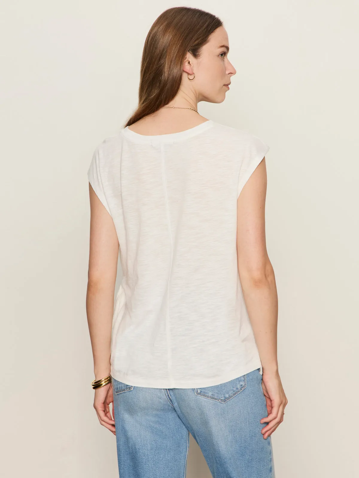 Side Tie Muscle Tee White Lounge Wear