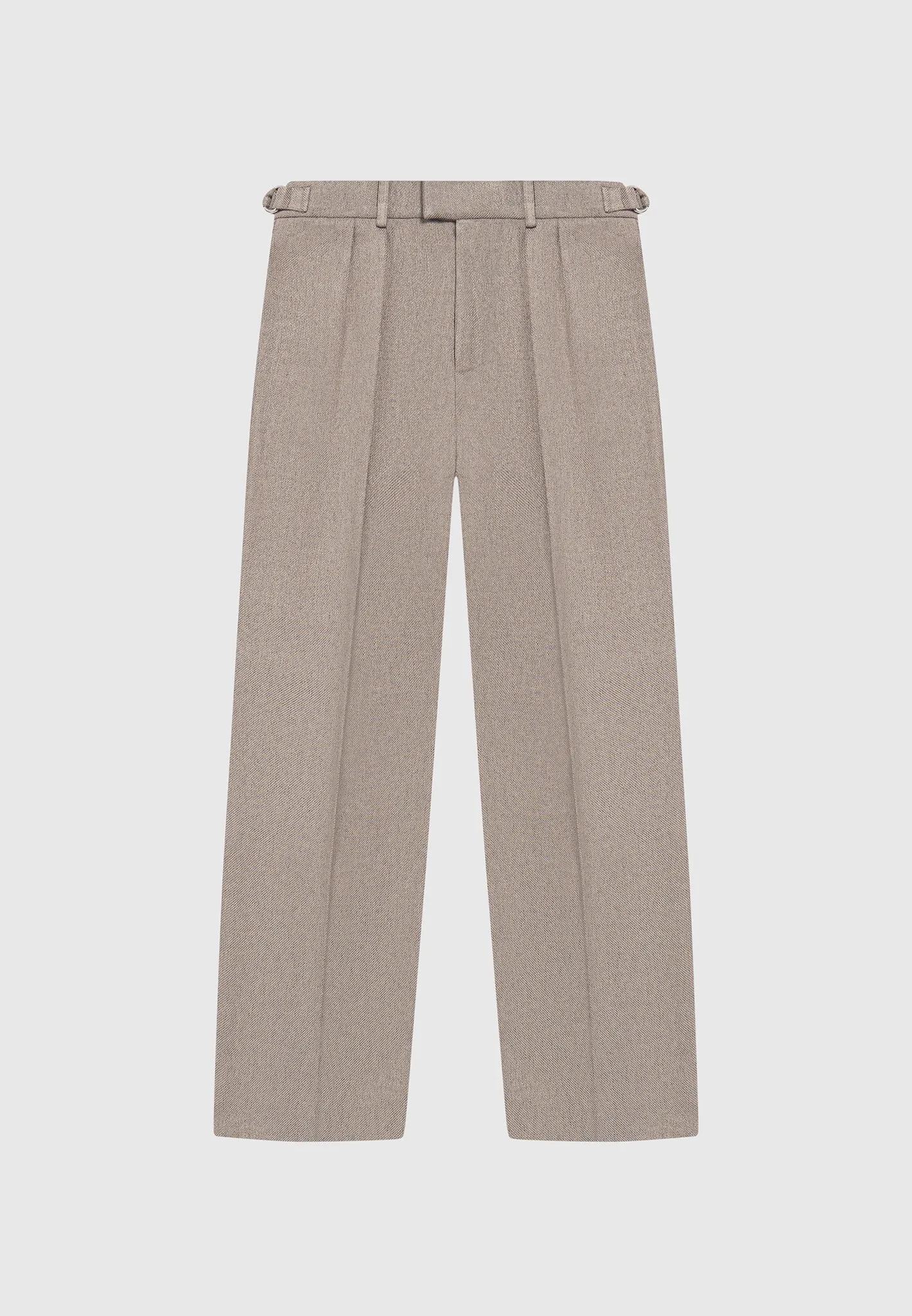 Comfortable and stylish Pierre - Relaxed Fit Textured Pleated Tailored Trousers - Taupe