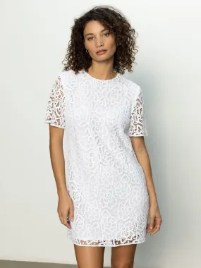The Wanderer Lace Dress White effortless grace Satin Fabric