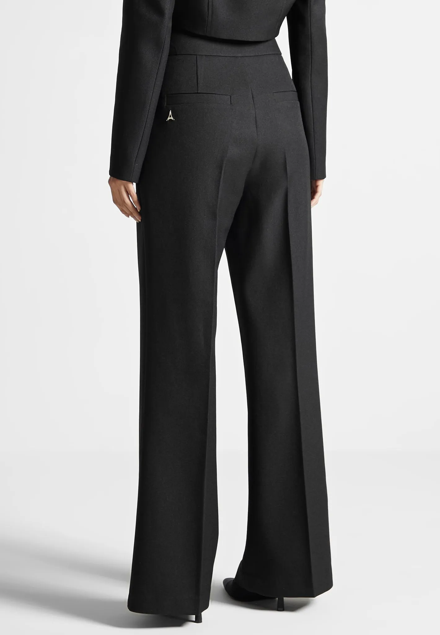 Elsa - High Waisted Tailored Trousers - Black Smart Tailored Fit