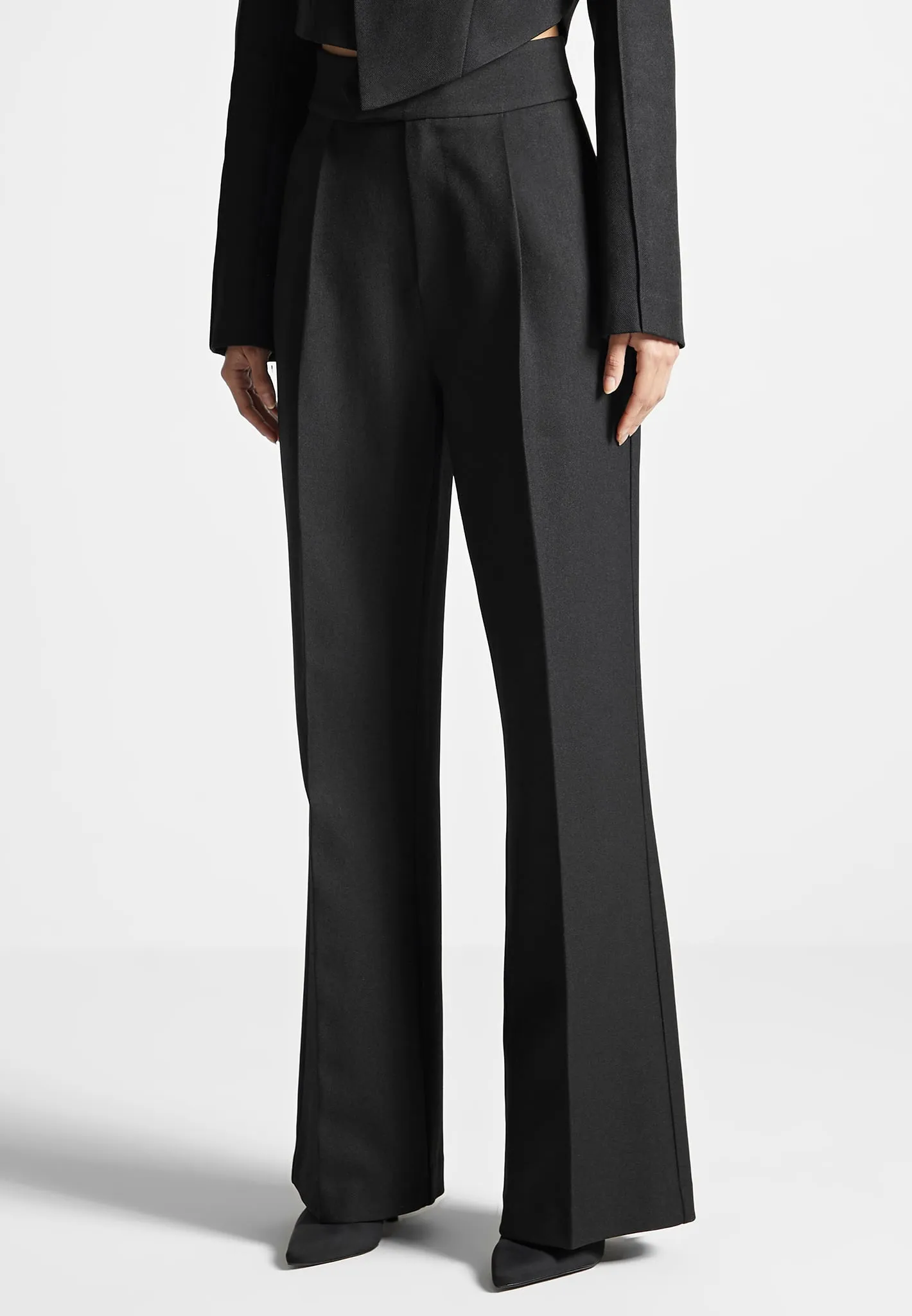 Refined Comfort Elsa - High Waisted Tailored Trousers - Black