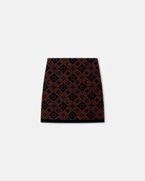 Warm Fabric ZeroWasteProduction Elze - Knitted Mini Skirt - Symbol Tile Mahogany
