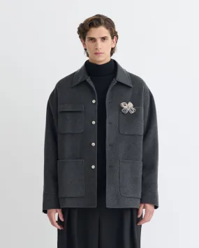 Camilo - Double Wool Jacket - Grey Melange Soft-touch-feel-quality