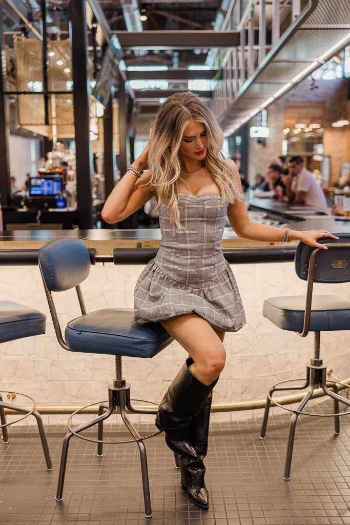 LightweightMaterial BreathableFabric Emily Plaid Bubble Dress