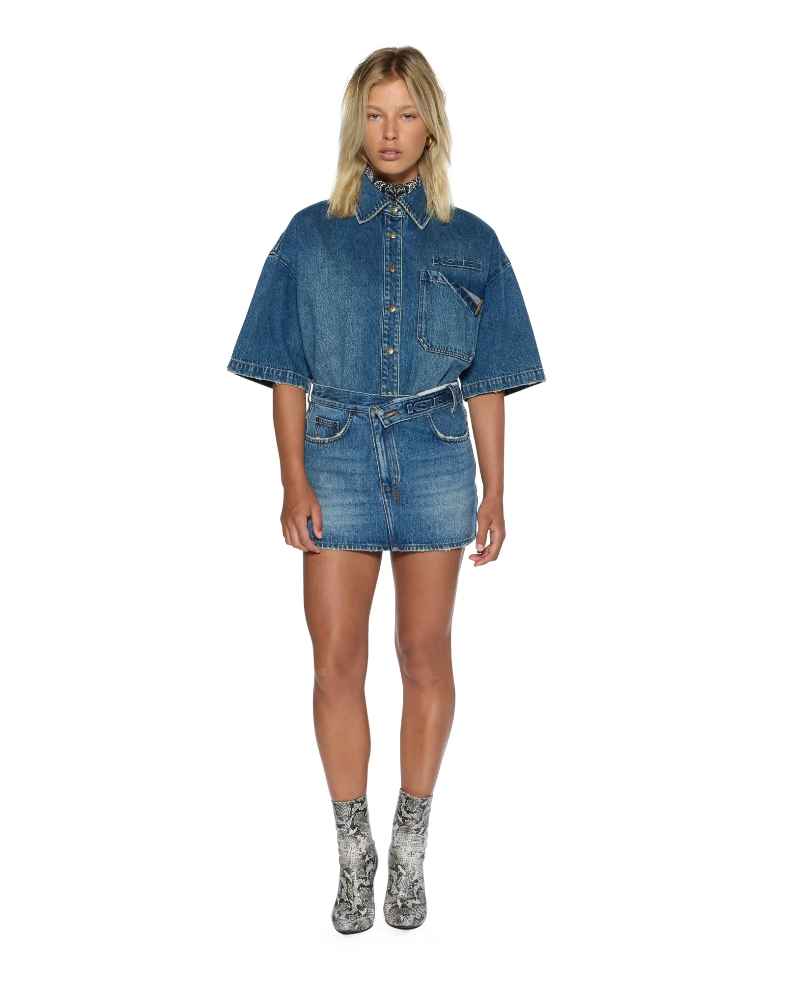 Minimalist Daily Wear Loose GARAGE SS SHIRT AGED