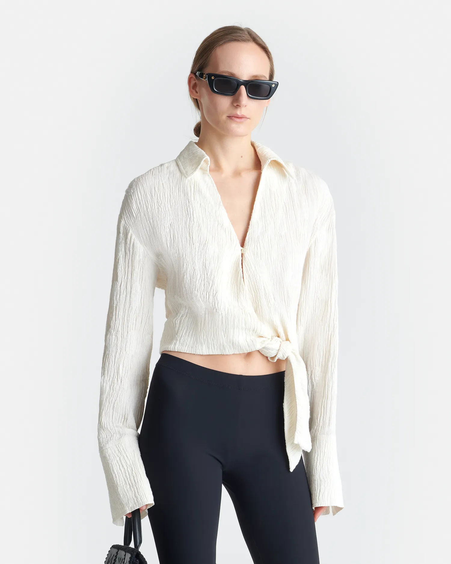 Enola - Seersucker Gauze Shirt - White Ultimate Ventilation Channels