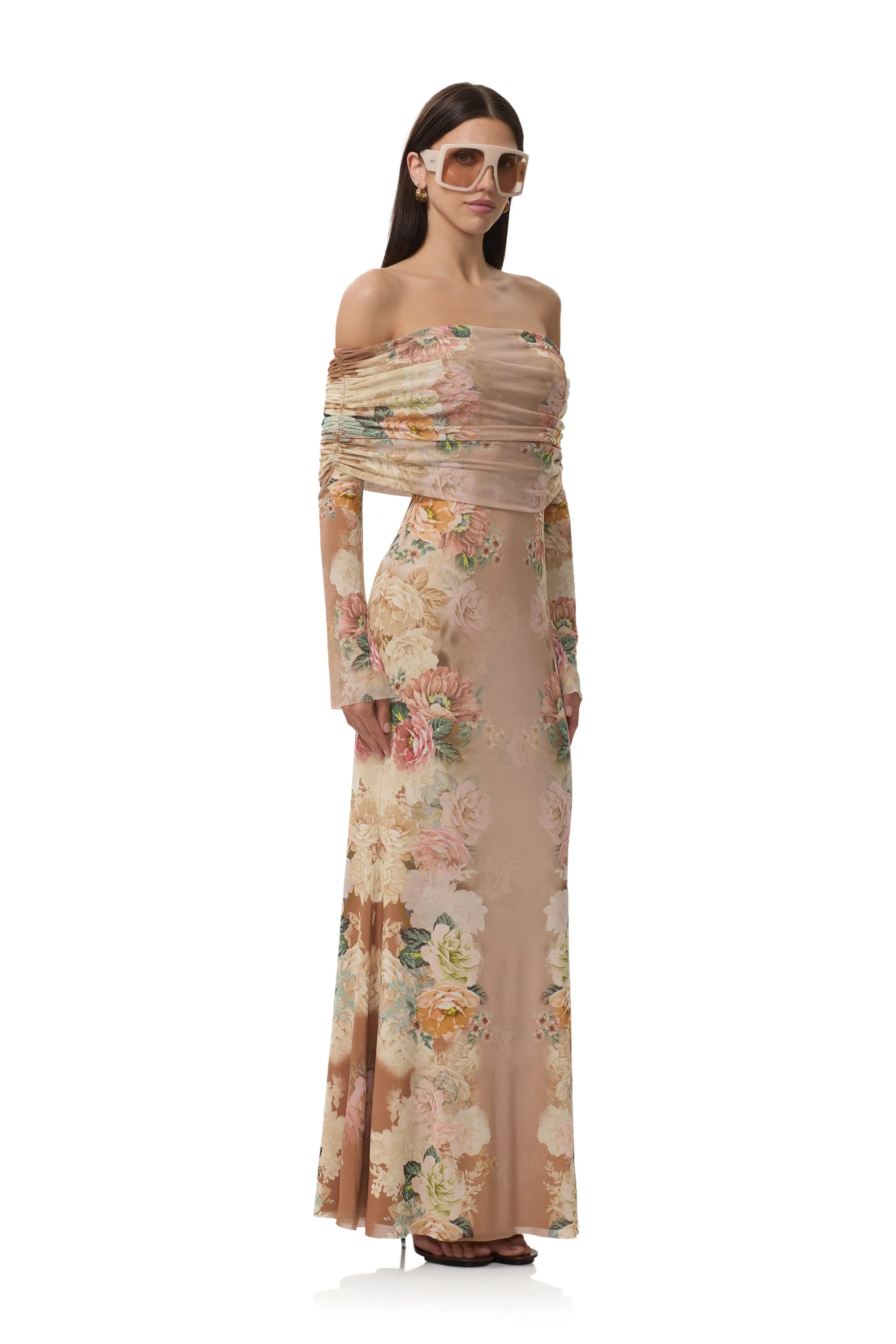 Sleeveless Cut Wool-Blend Thelma Dress - Honey Rose Frame