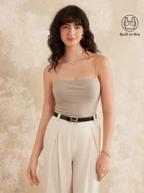 Wrinkle Resistant Textile Essential Spaghetti Strap Cropped New Airy Brami