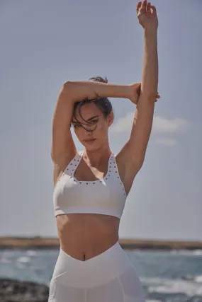 Anti Chafe Lining Racerback Laser Cut Sports Bra