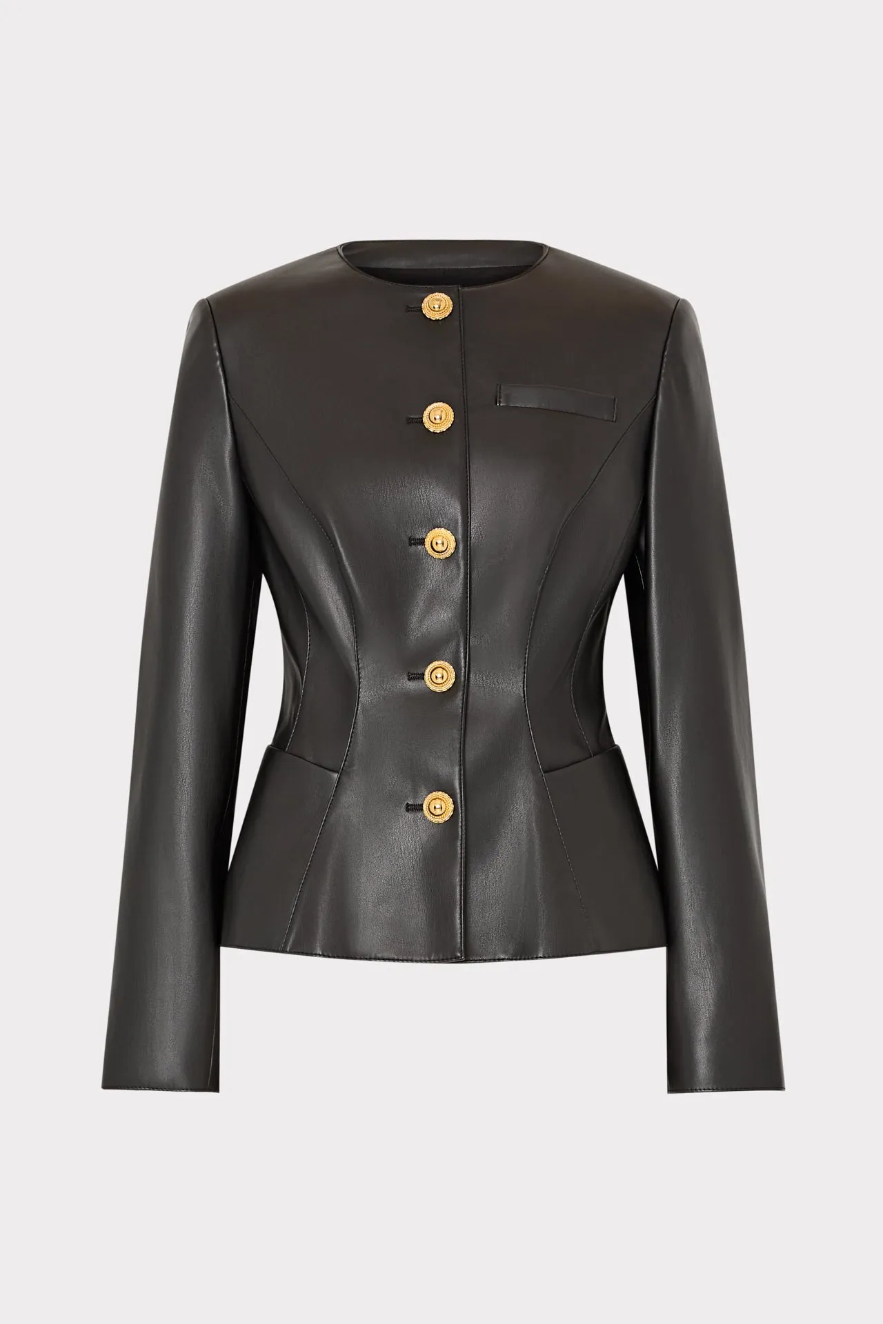 Fashionable Look LightweightLayeredFabric Wells Vegan Leather Jacket